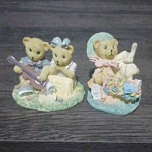 Adorable Bear Figurines with Pastel Accents